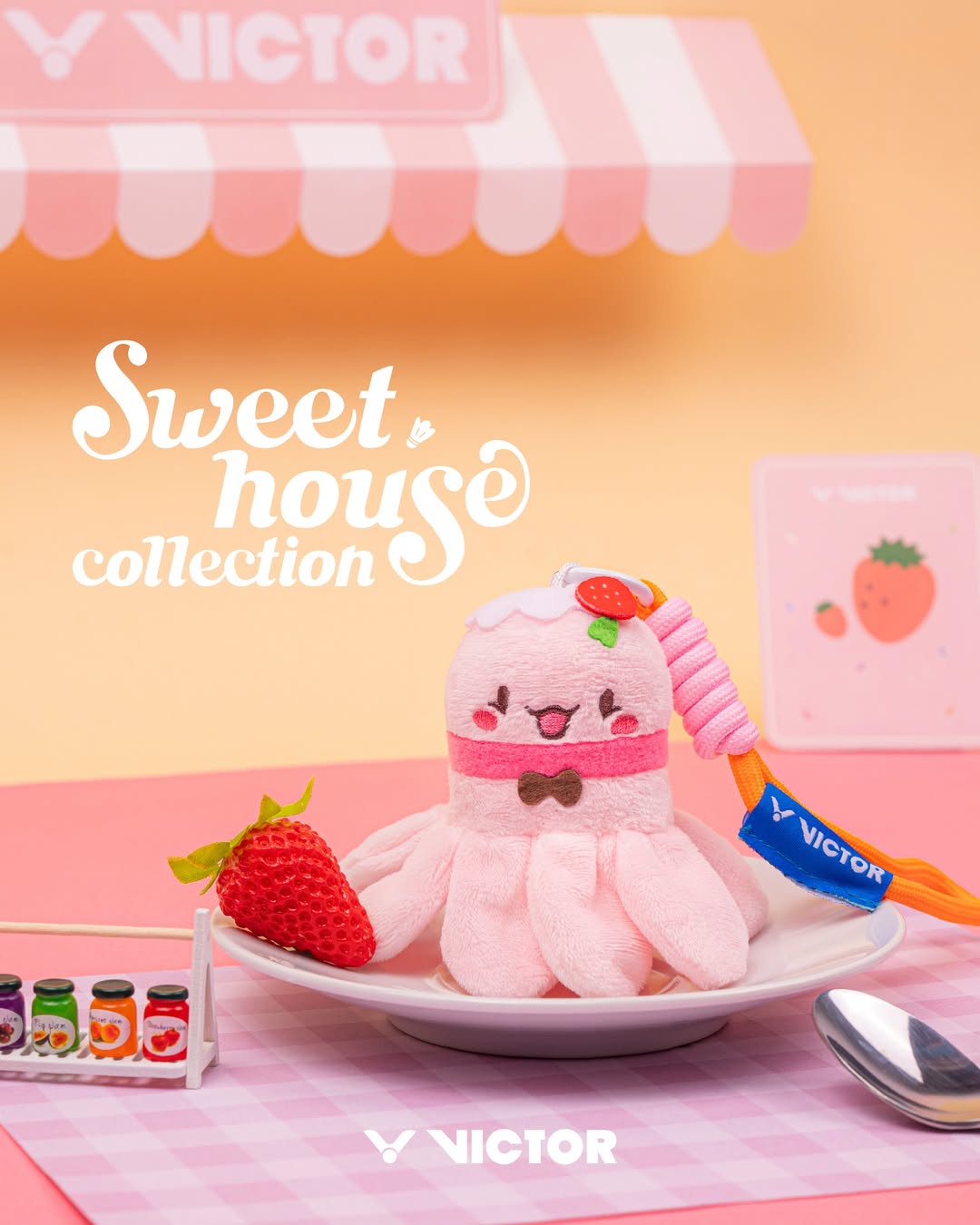 Victor Sweet House Collection Sweet Smash Bag Charm PG6027-I (Strawberry Daifuku)