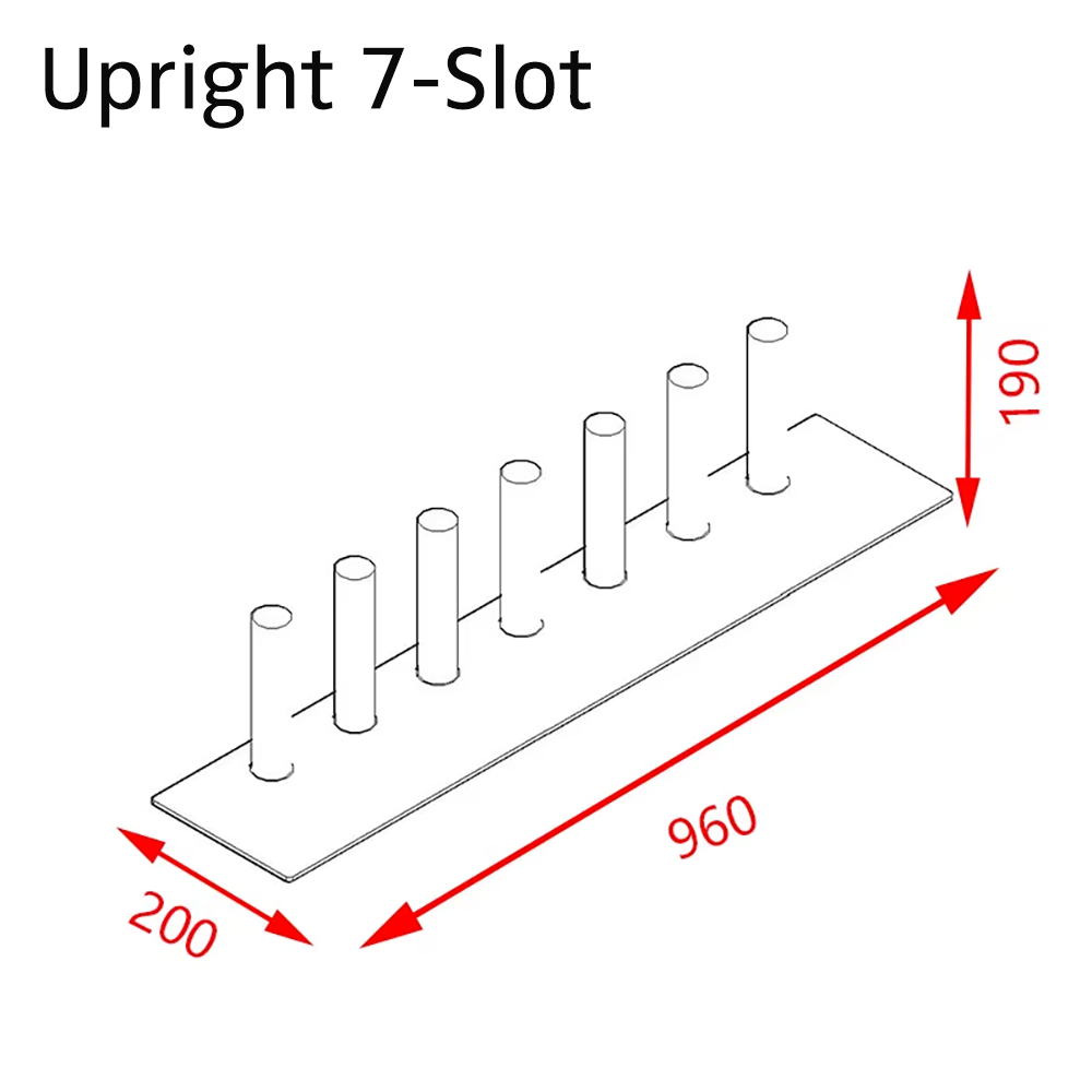 Upright 7 Slot Acrylic Badminton Racket Display Rack