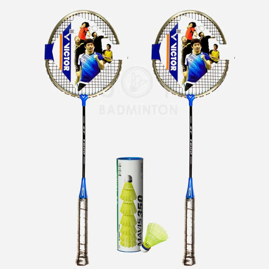 Victor ST 1800 (Pre-Strung) 2 Badminton Racket Combo 