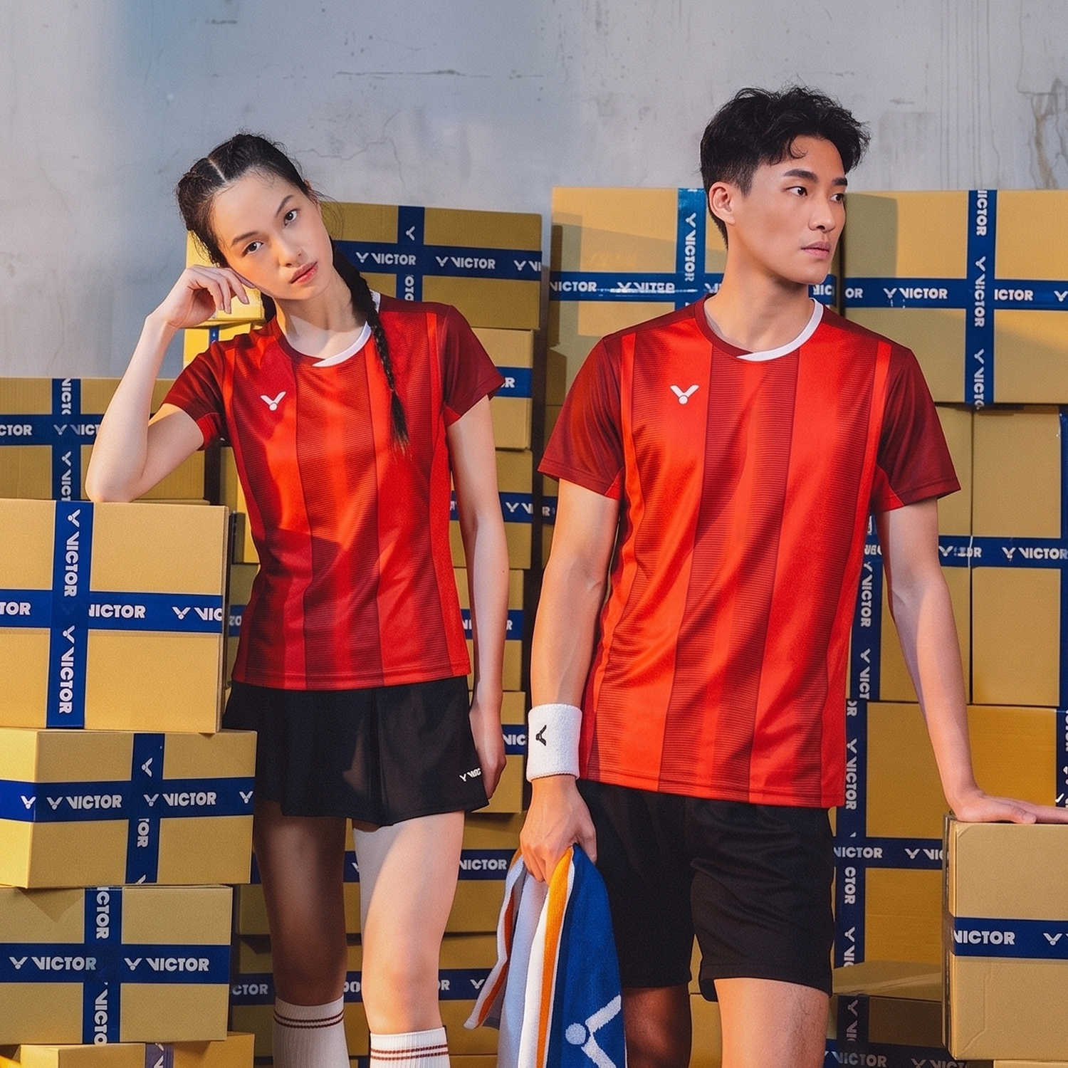 Victor Matching Tournament Shirts T-50000TD + T-51000TD (Chili Red)