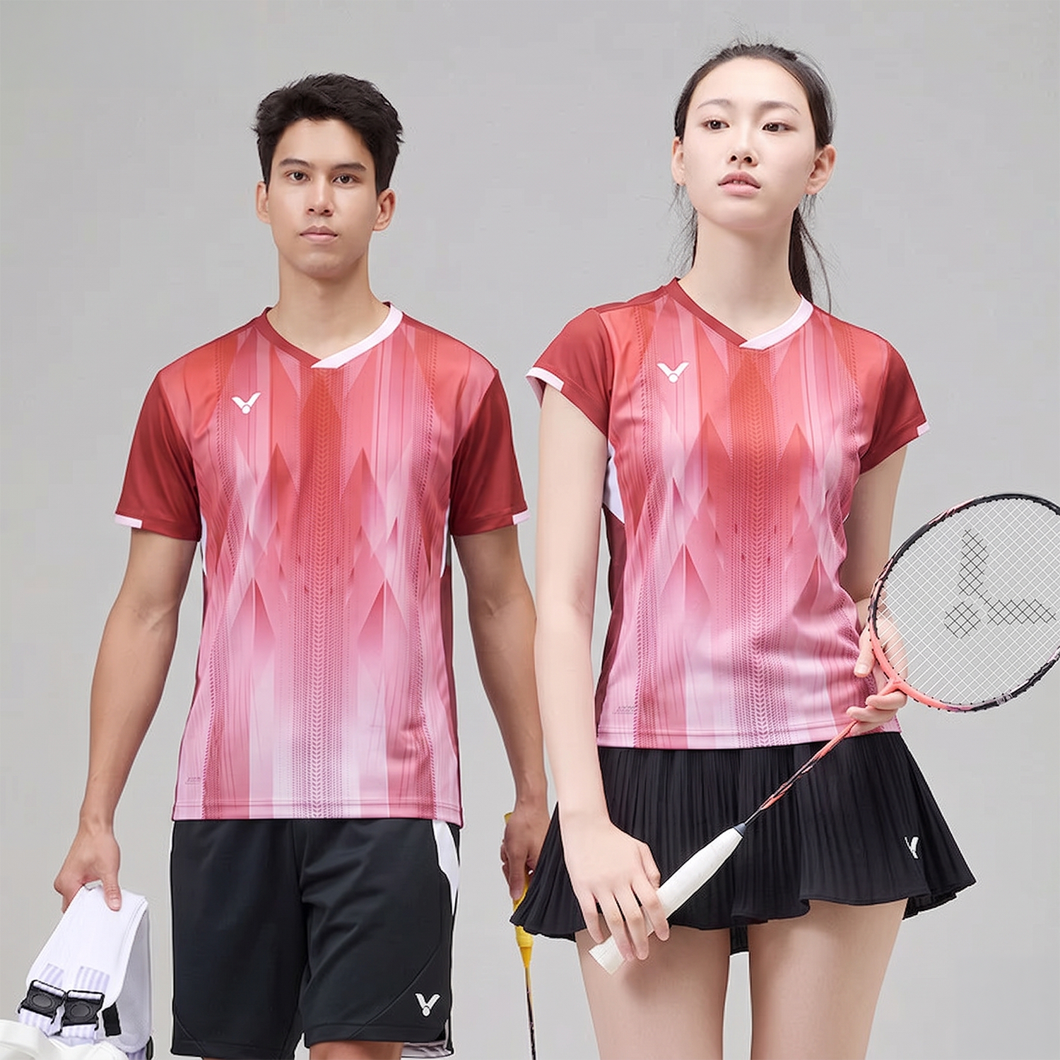Victor Matching Tournament Shirts T-60002TD + T-61002TD (Sangria)