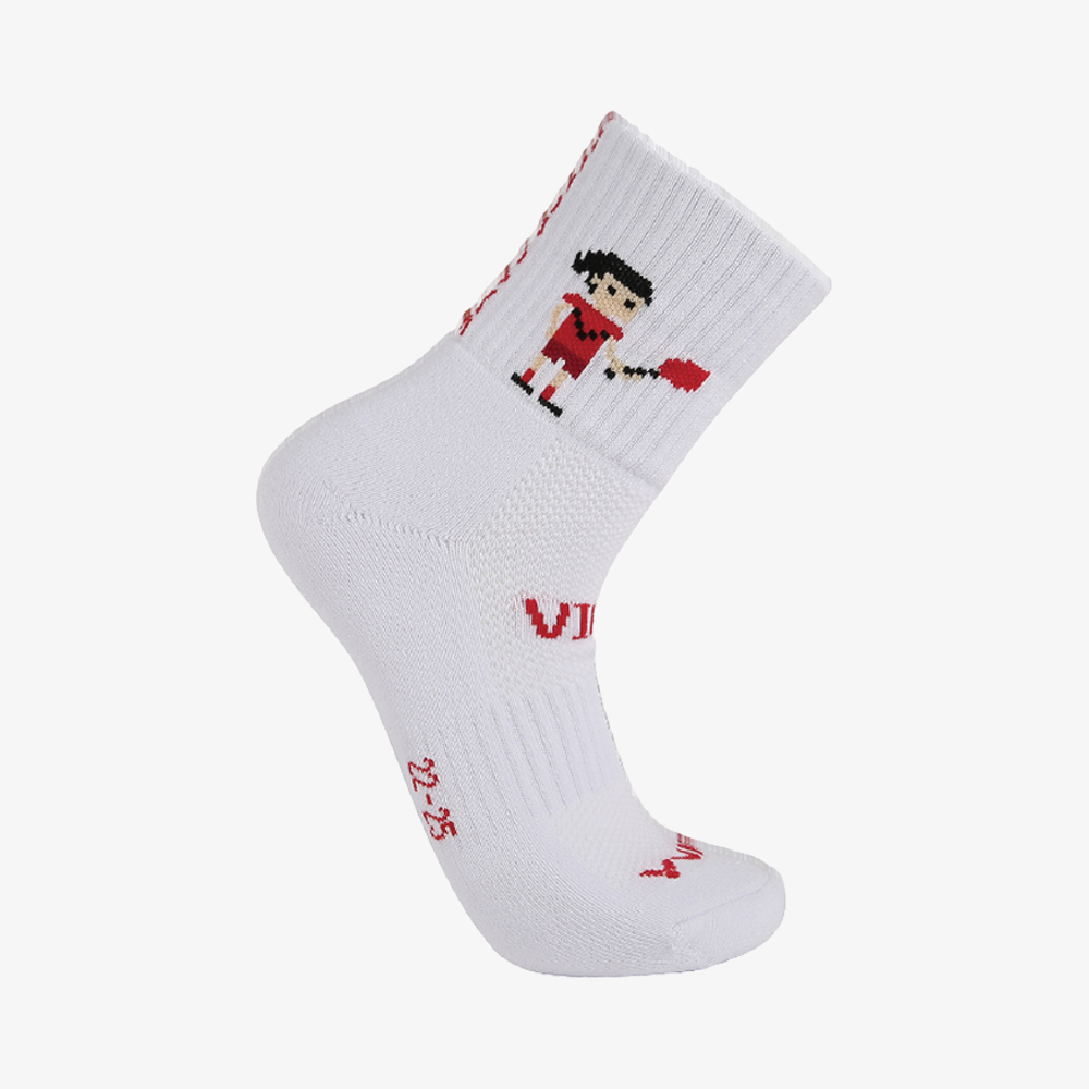 Victor Men's Sport Socks SK157-A-L (White) Red Side View