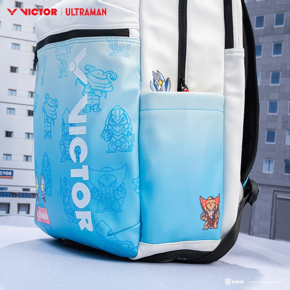 Victor x Ultraman Backpack BR5045UTM-AM (Bright White/Aquarius) Side Pocket View