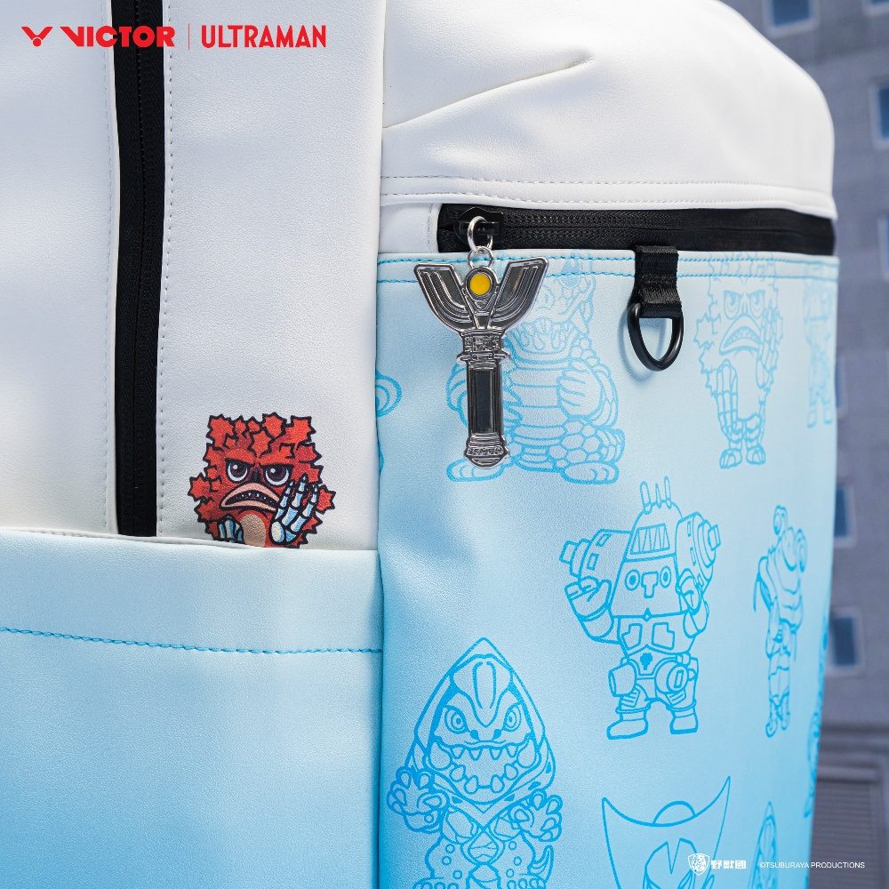 Victor x Ultraman Backpack BR5045UTM-AM (Bright White/Aquarius) Zipper View