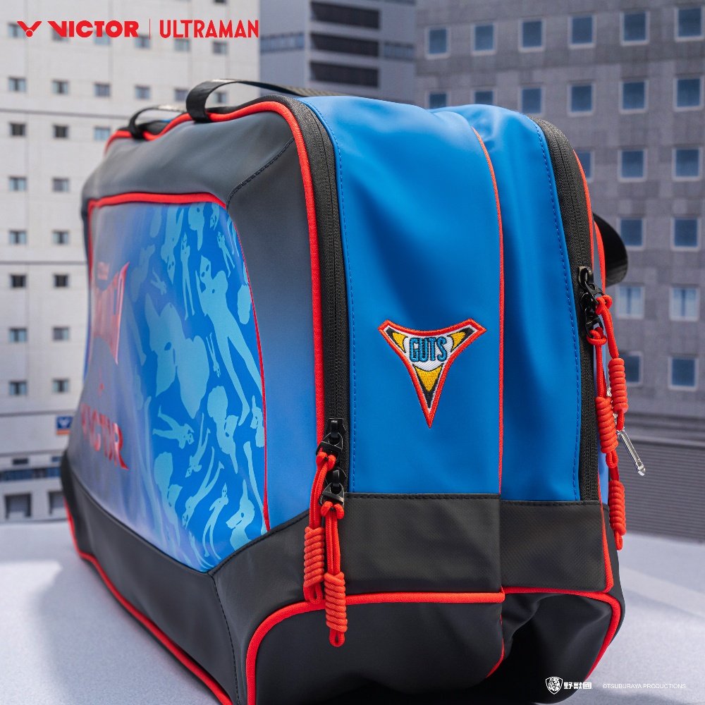 Victor x Ultraman Rectangular Racket Bag BR5645UTM-CF (Black/Hawaiian Blue) Side View