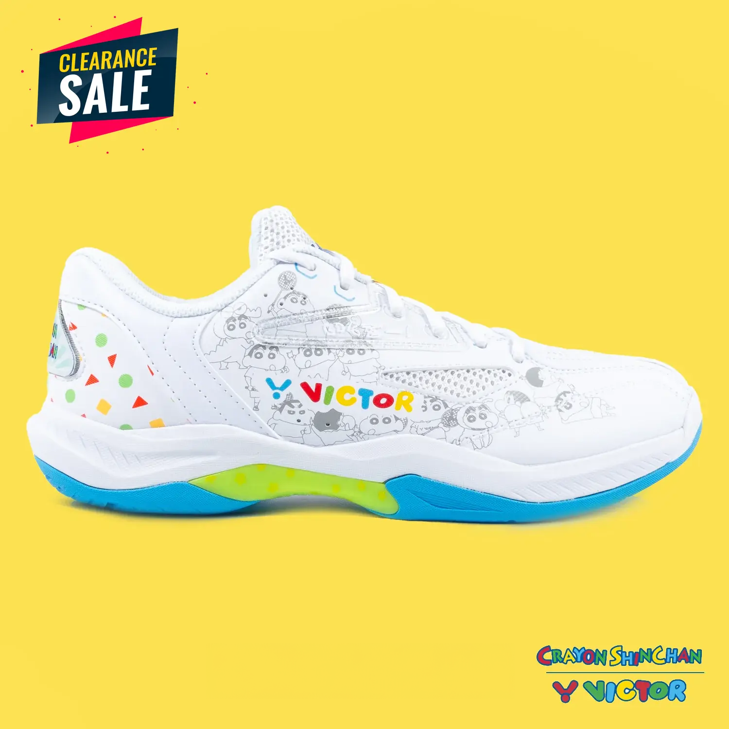 Victor x Crayon Shin Chan Court Wide Shoes A39CS A (Bright White)