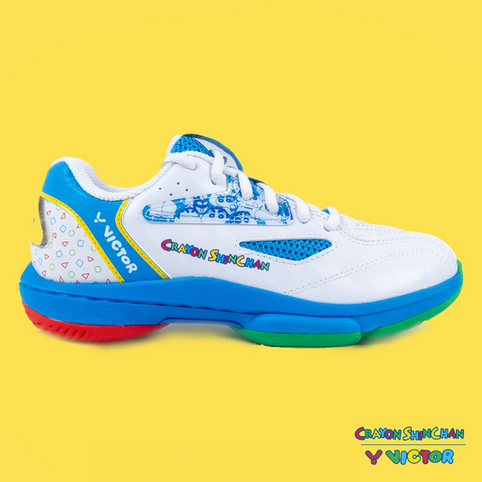 Victor x Crayon Shin Chan Junior Badminton Shoes A39JRCS AF (White /Blue)