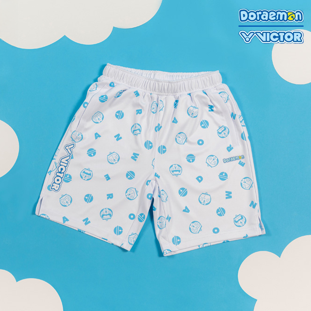 Victor x Doraemon Unisex Knitted Shorts R-521DRM-A (Bright White)