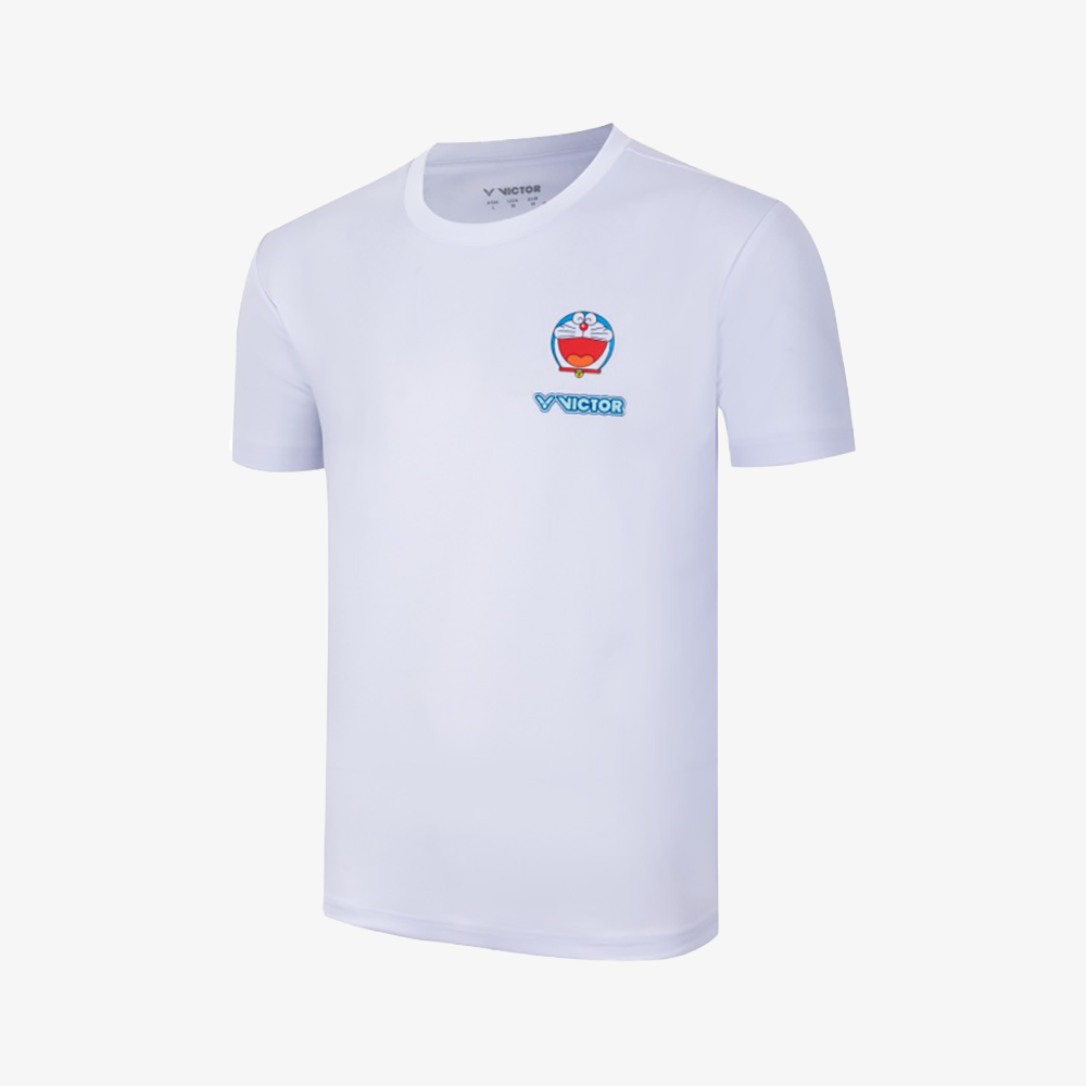 Victor x Doraemon Unisex T-Shirt T-504DRM-A (White)