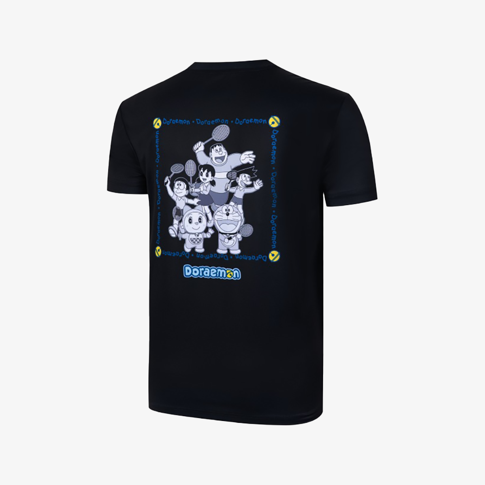Victor x Doraemon Unisex T-Shirt T-504DRM-C (Black)