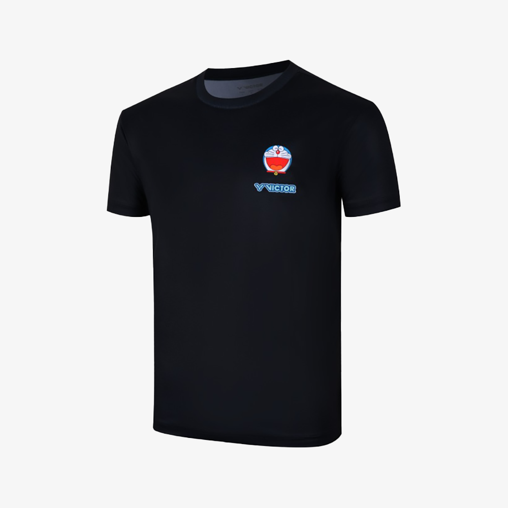 Victor x Doraemon Unisex T-Shirt T-504DRM-C (Black)