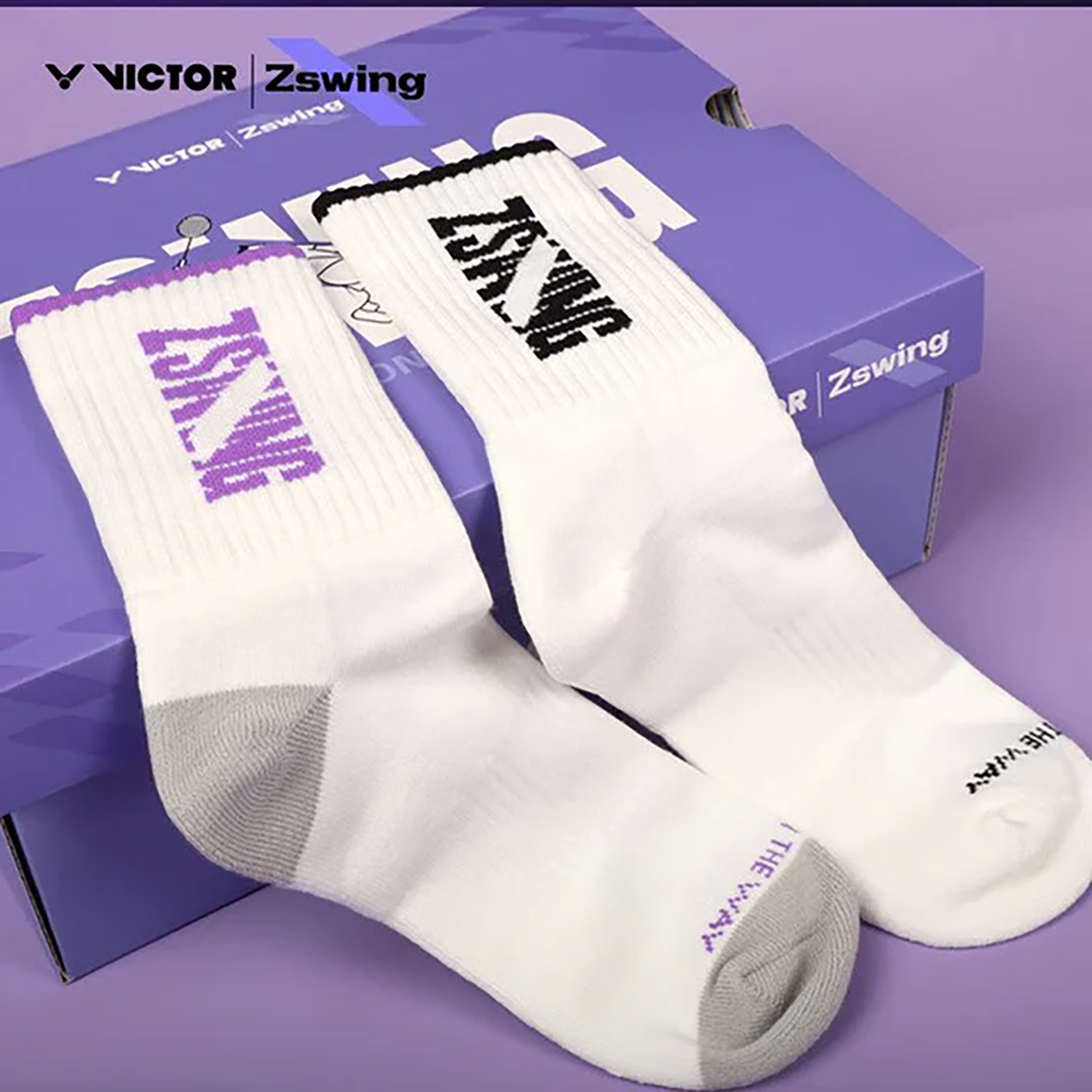 Victor x ZSW Collection Men's Socks SK508ZSW-AJ-L (White/Purple) (COMING SOON)
