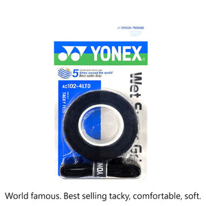 Yonex AC102-4LTD Super Grap Roll Racket Overgrip (3+1 Wraps) - Black 