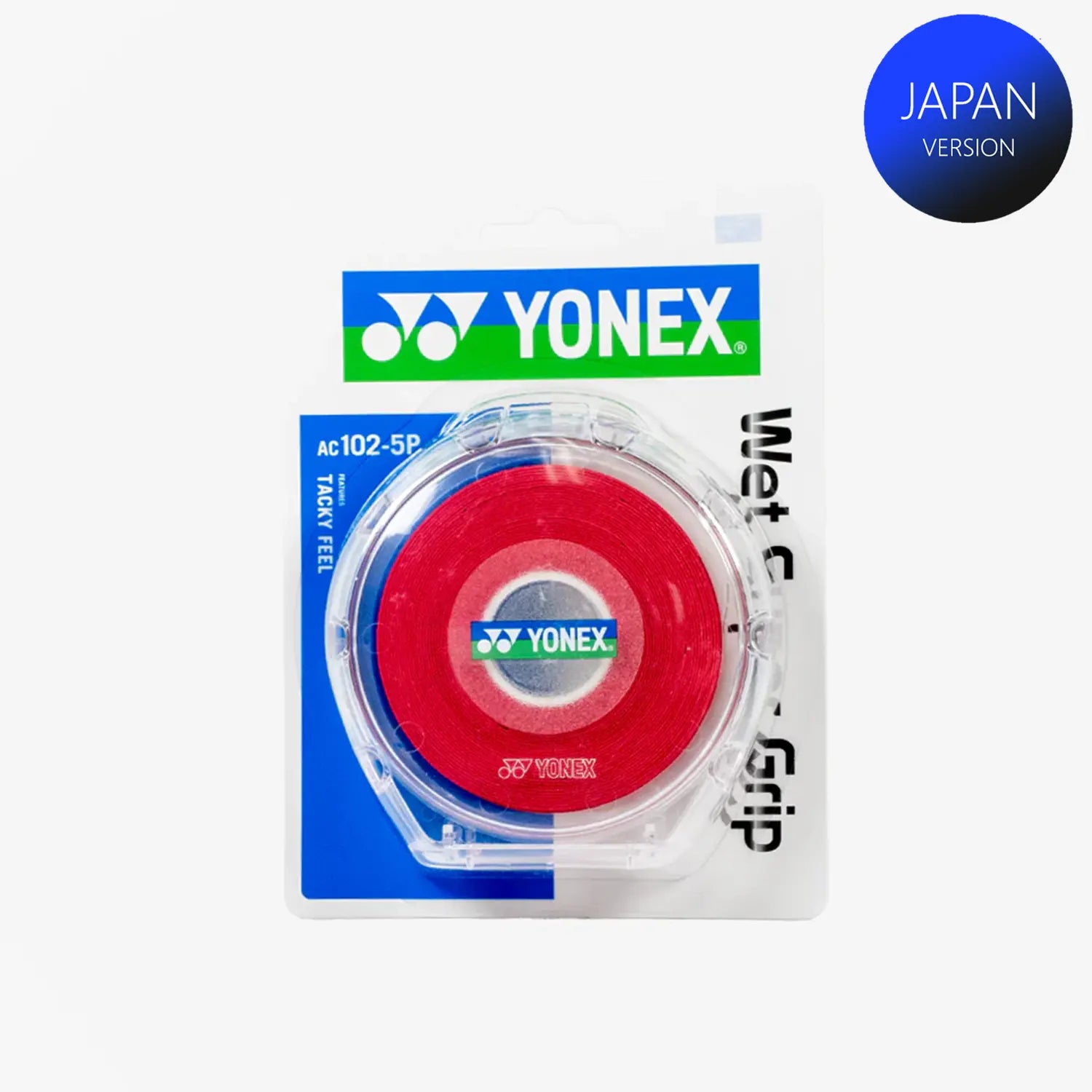 Yonex AC102-5P Super Grap Roll Racket Overgrip 5 Wraps (Red) 