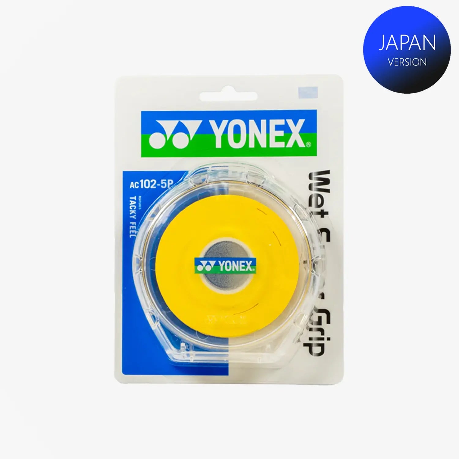 Yonex AC102-5P Super Grap Roll Racket Overgrip 5 Wraps (Yellow) 