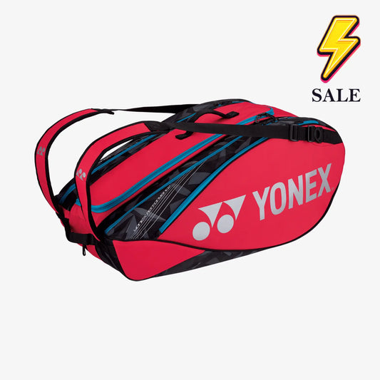 Yonex  BA92229 (Tango Red) 9pk Pro Badminton Tennis Racket Bag 