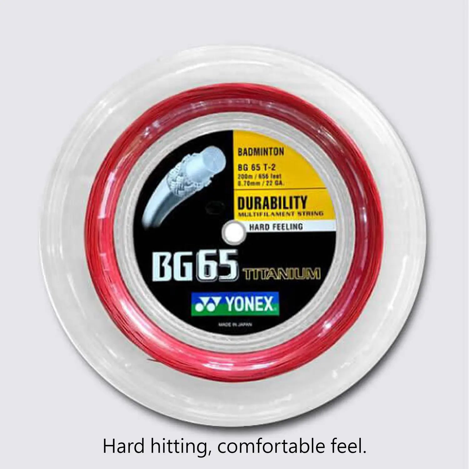 Yonex BG 65 Ti 200m Badminton String (Red) 