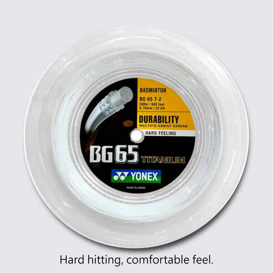 Yonex BG 65 Ti 200m Badminton String (White) 