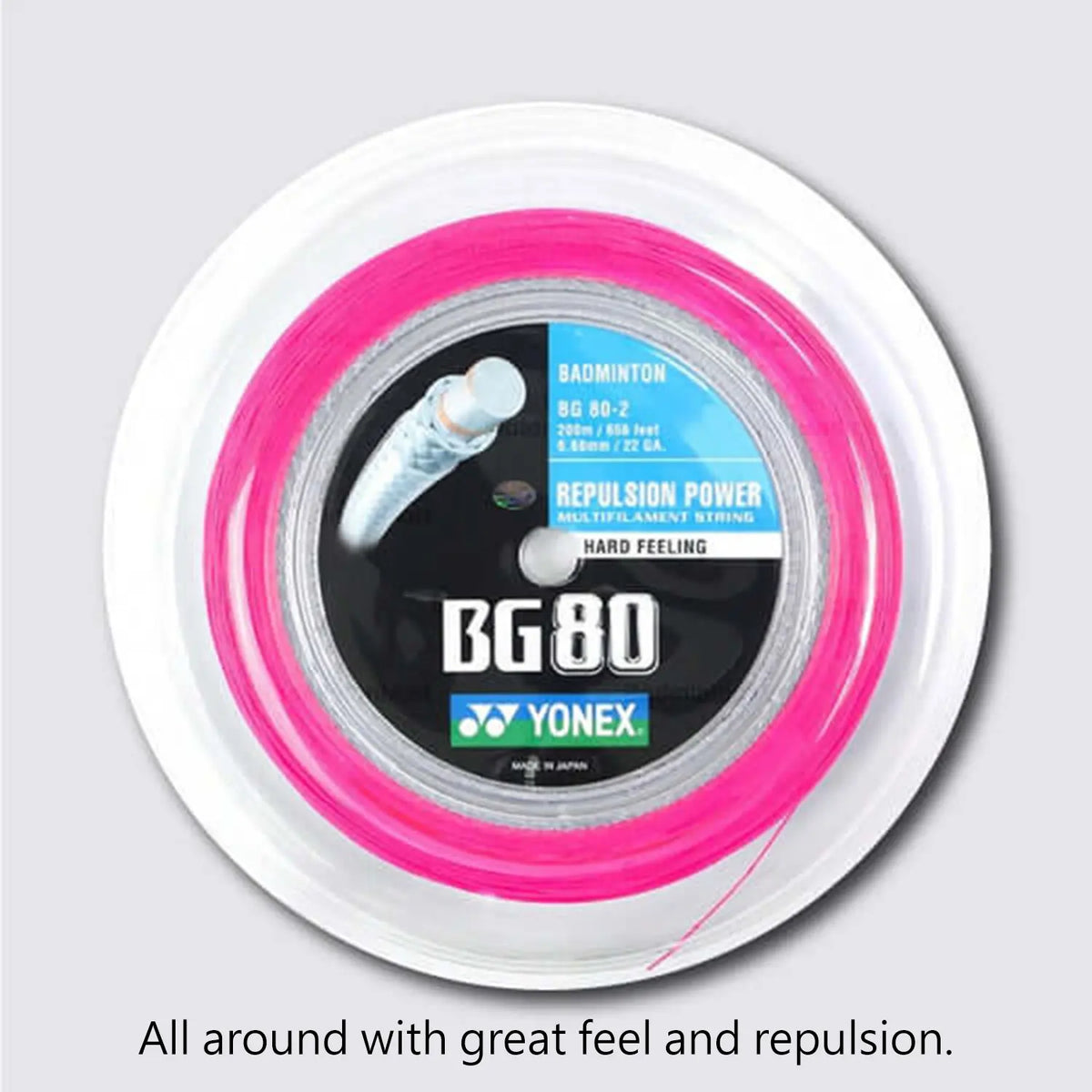 Yonex Ripoff String Yonex BG 80 200m Badminton String (Neon Pink)
