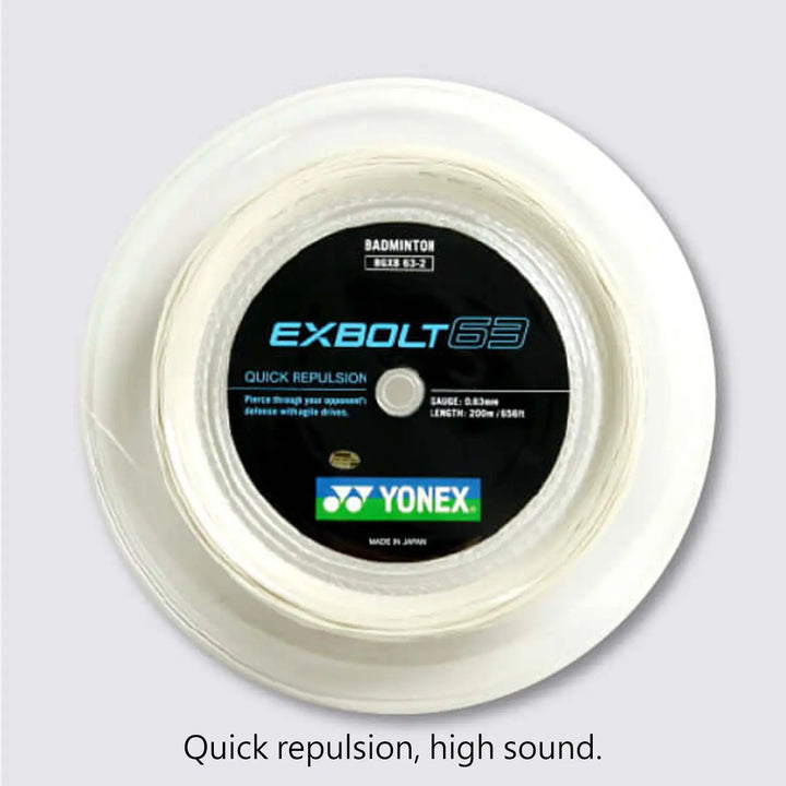 Exbolt String Yonex Exbolt 63 200m Badminton String (White)