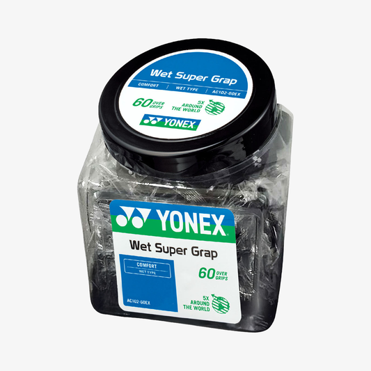 Yonex AC102-60 Wet Super Grap Roll Racket Overgrip (60 Wraps) Black