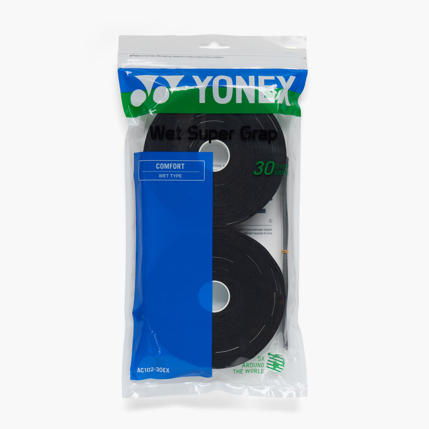Yonex AC102EX-30 Wet Super Grap Roll Racket Overgrip (30 Wraps)