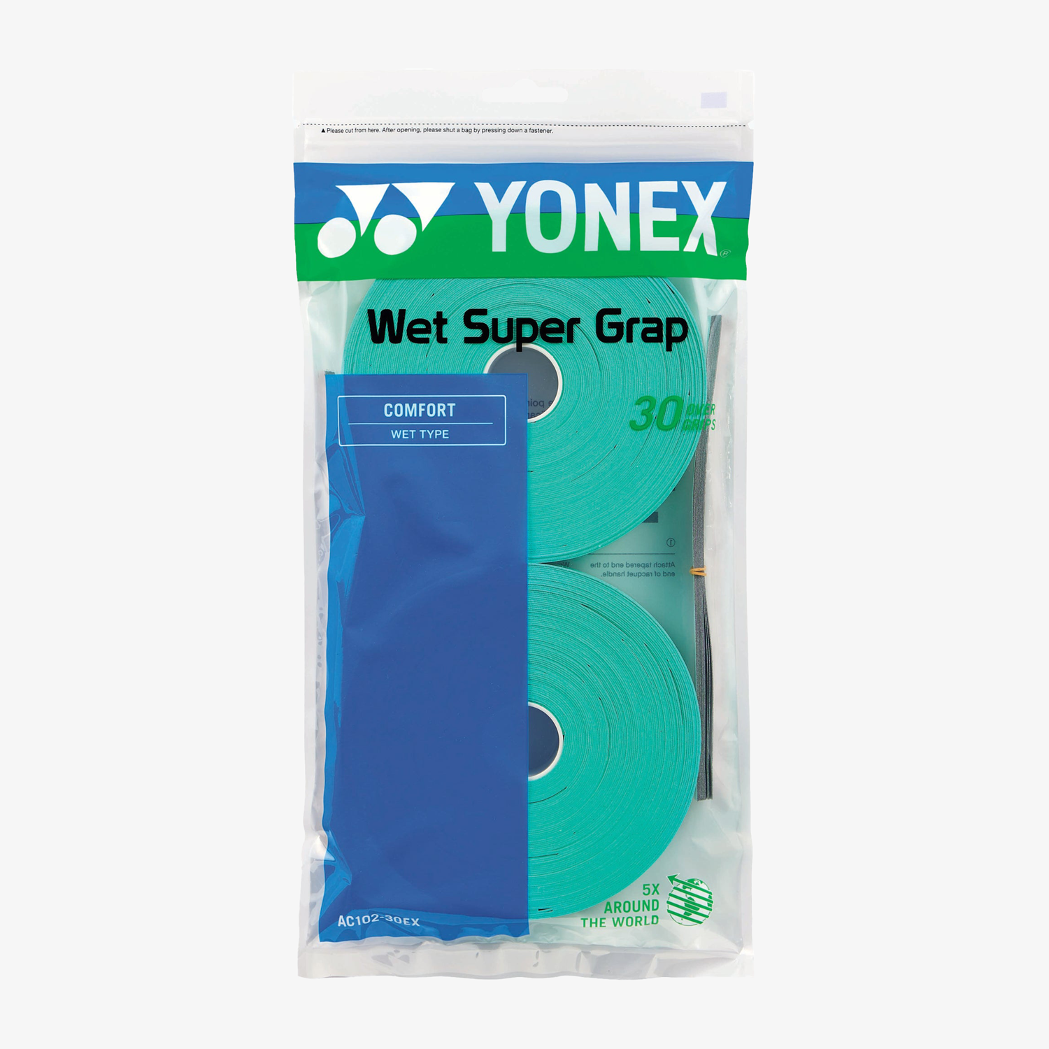 Yonex AC102EX-30 Wet Super Grap Roll Racket Overgrip (30 Wraps)