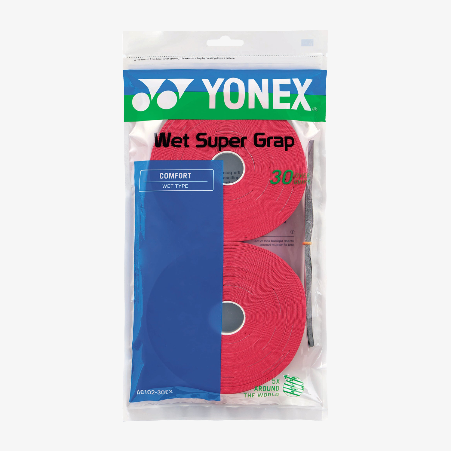 Yonex AC102EX-30 Wet Super Grap Roll Racket Overgrip (30 Wraps)