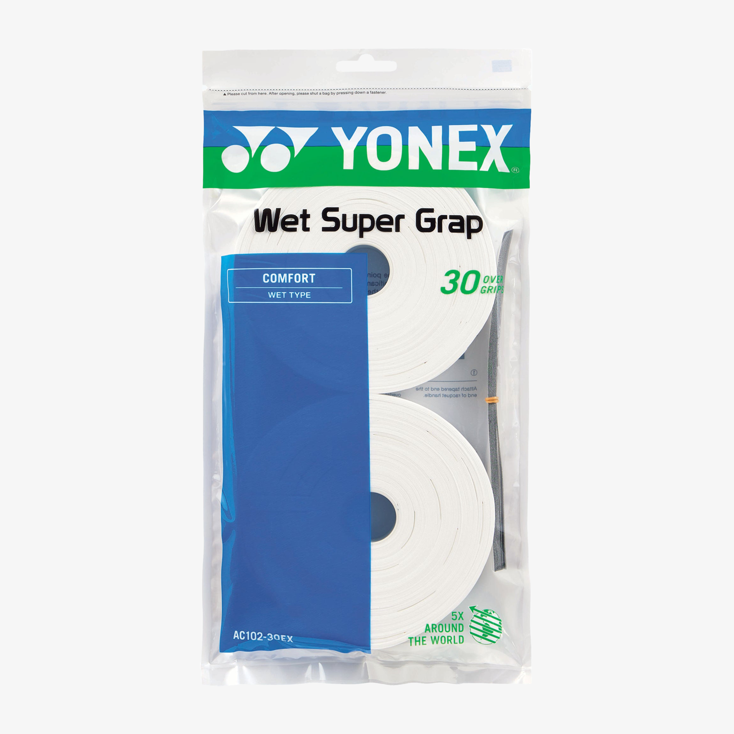 Yonex AC102EX-30 Wet Super Grap Roll Racket Overgrip (30 Wraps)