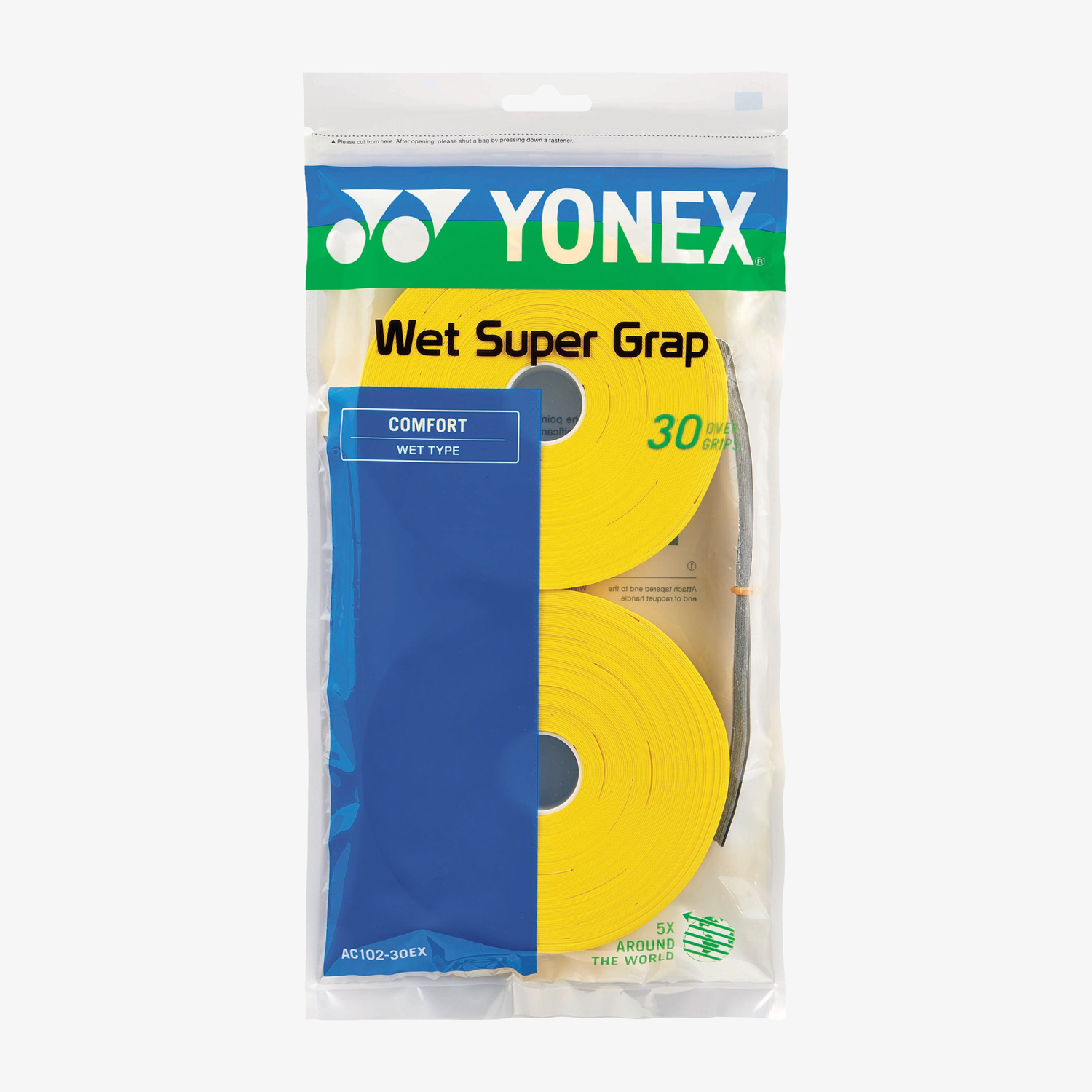 Yonex AC102EX-30 Wet Super Grap Roll Racket Overgrip (30 Wraps)