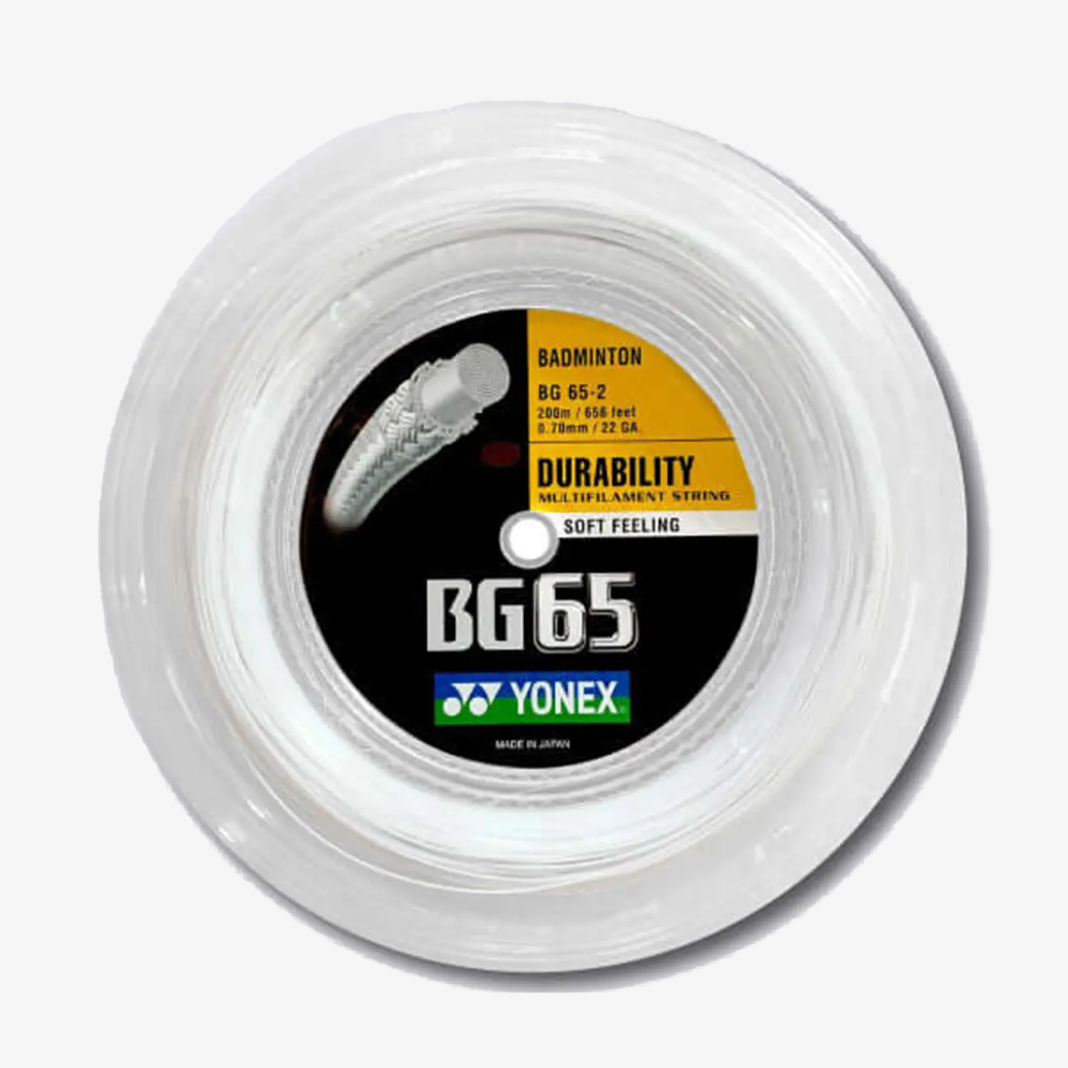 Yonex BG 65 200m Badminton String (White)