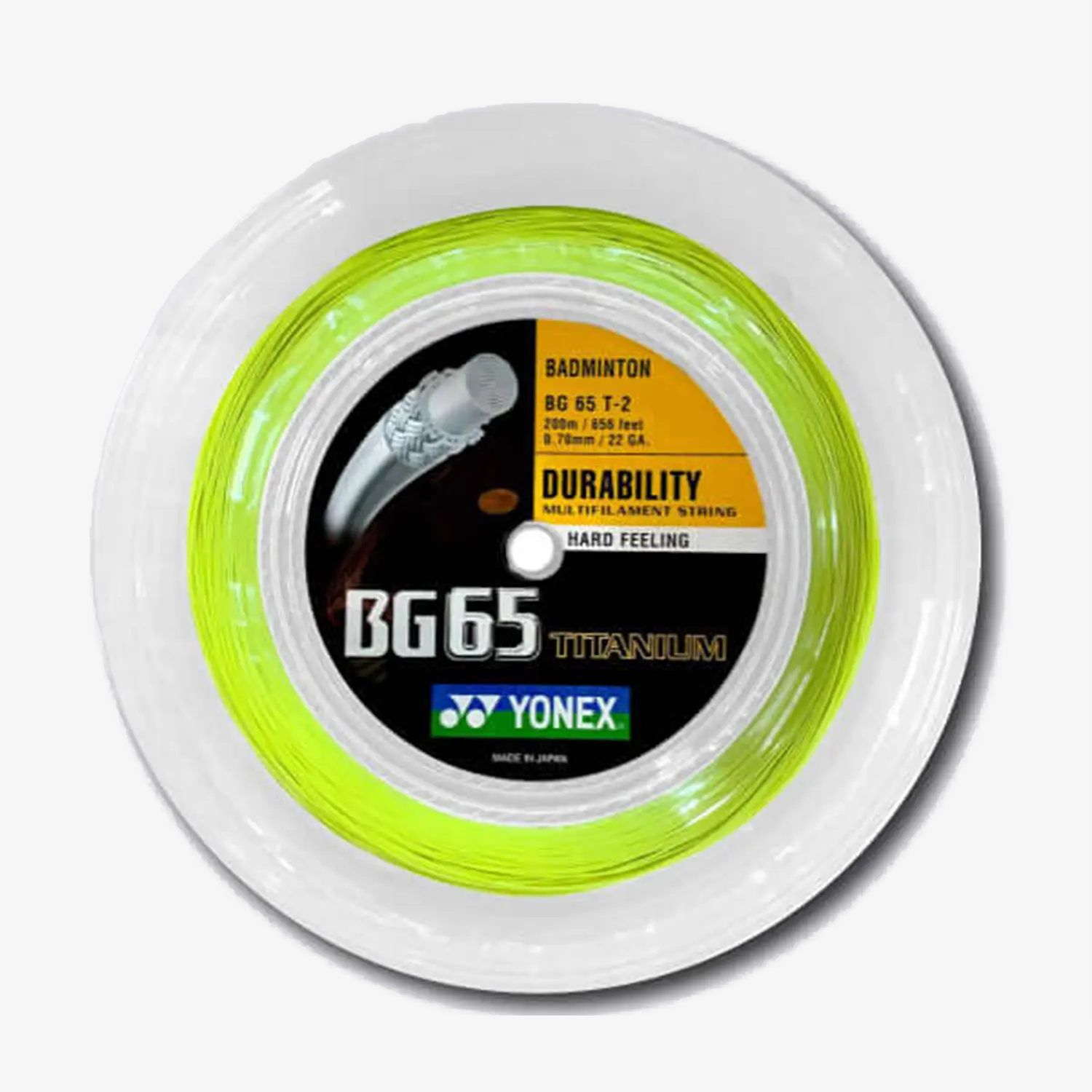 Yonex BG 65 Ti 200m Badminton String (Lemon Yellow)