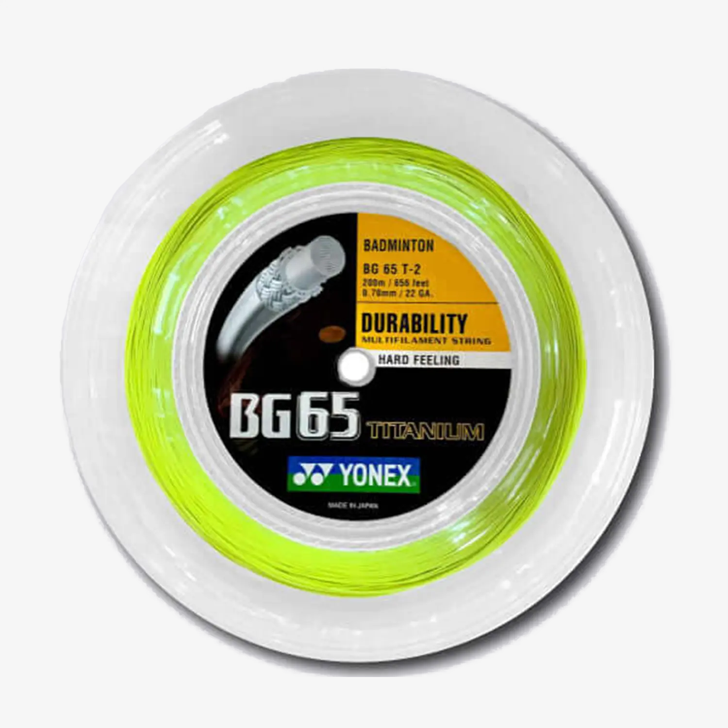 Yonex BG 65 Ti 200m Badminton String (Lemon Yellow) - JoyBadminton