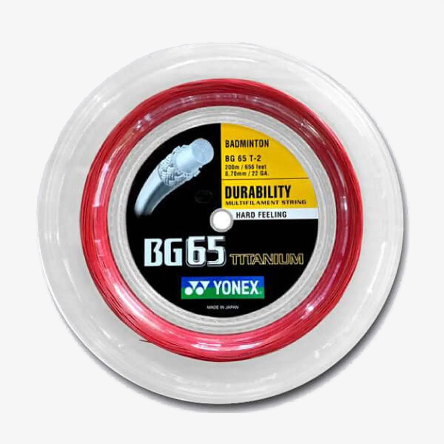 Yonex BG 65 Ti 200m Badminton String (Red)