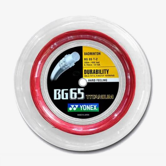 Yonex BG 65 Ti 200m Badminton String (Red)