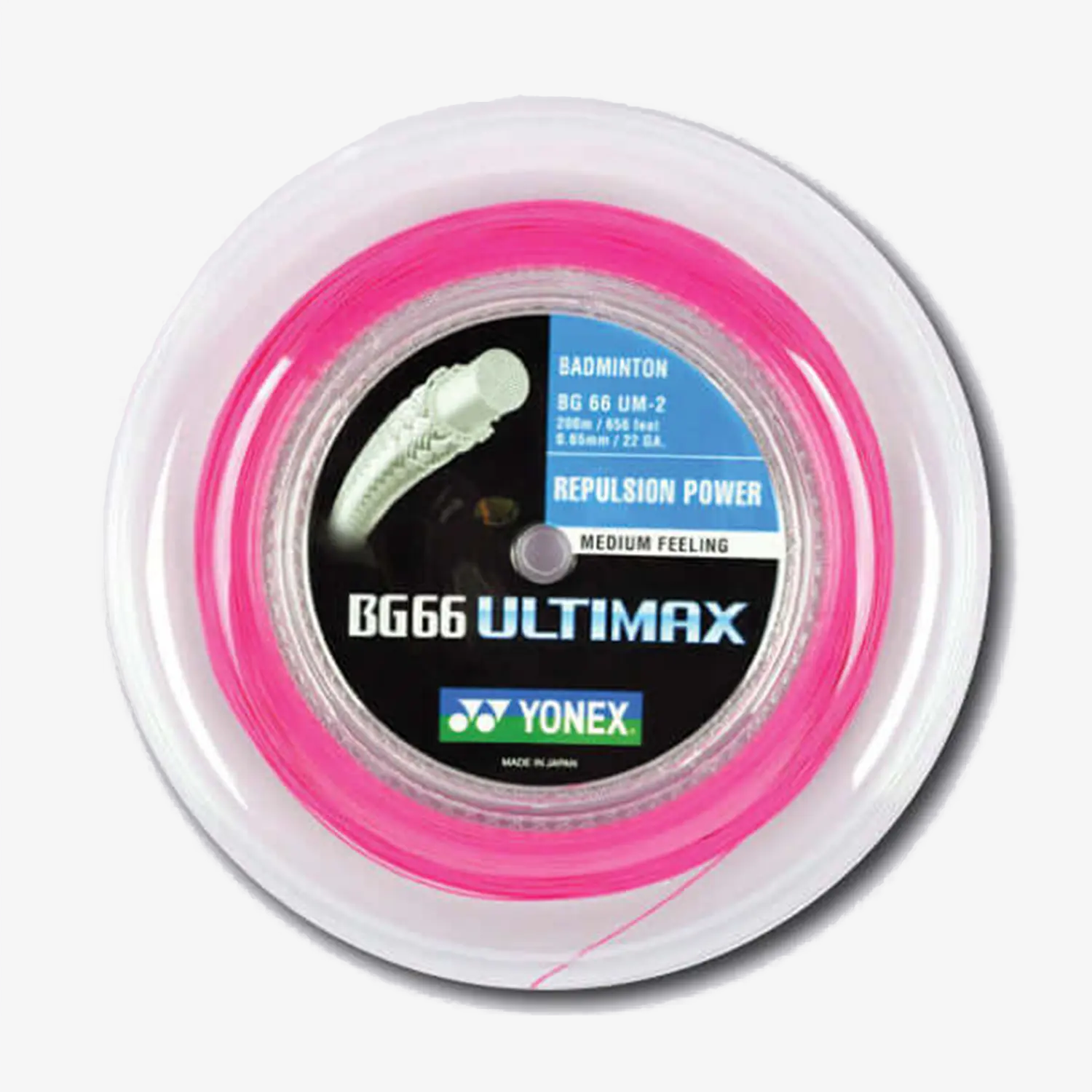 Yonex BG 66 Ultimax 200m Badminton String (Neon Pink)