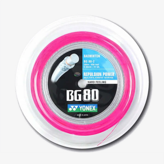 Yonex BG 80 200m Badminton String (Neon Pink)