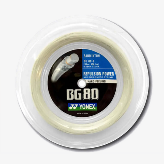 Yonex BG 80 200m Badminton String (White)