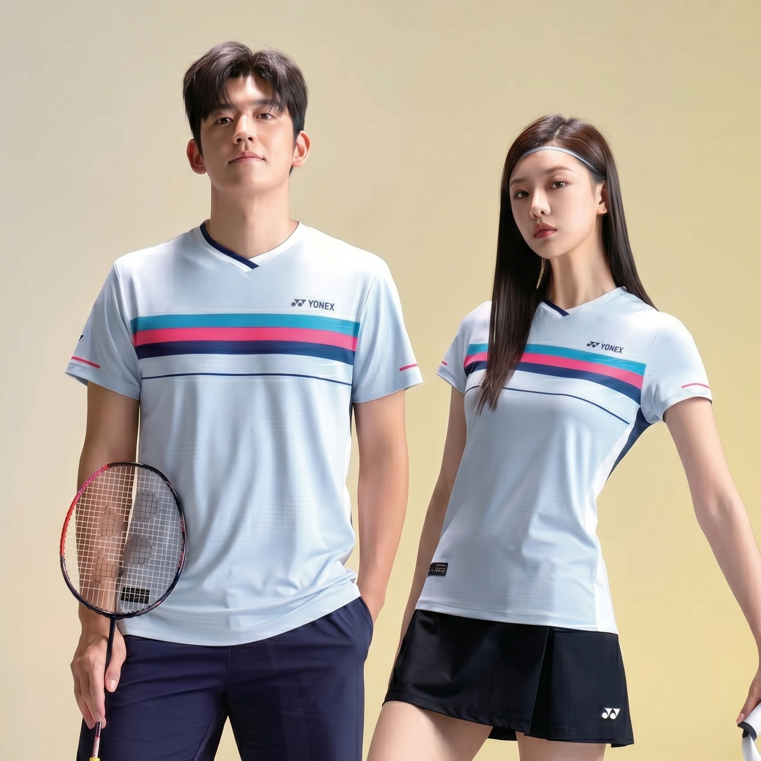 Yonex Matching T-shirts 241TS005M & 241TS006F (White)