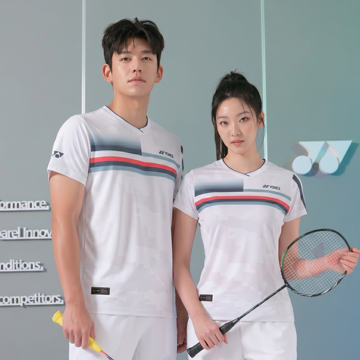 Yonex Matching T-shirts 243TS013M & 243TS014F (Gray)