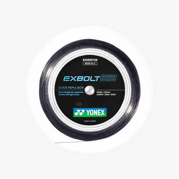 Yonex Exbolt 63 200m Badminton String (Black) - JoyBadminton Yonex Exbolt 63 200m Badminton String (Black) - JoyBadminton