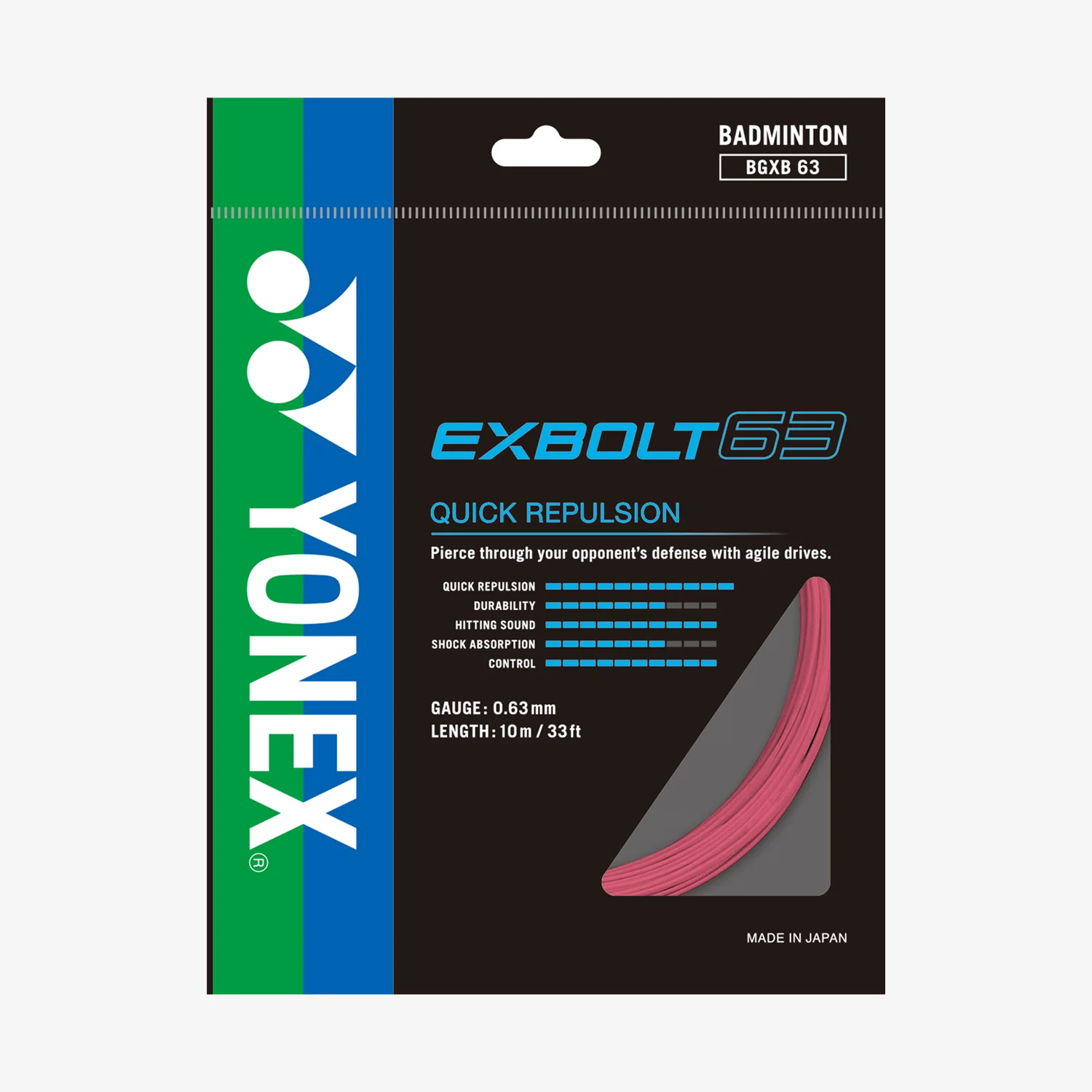 Yonex Exbolt 63 200m Badminton String (Light Pink)