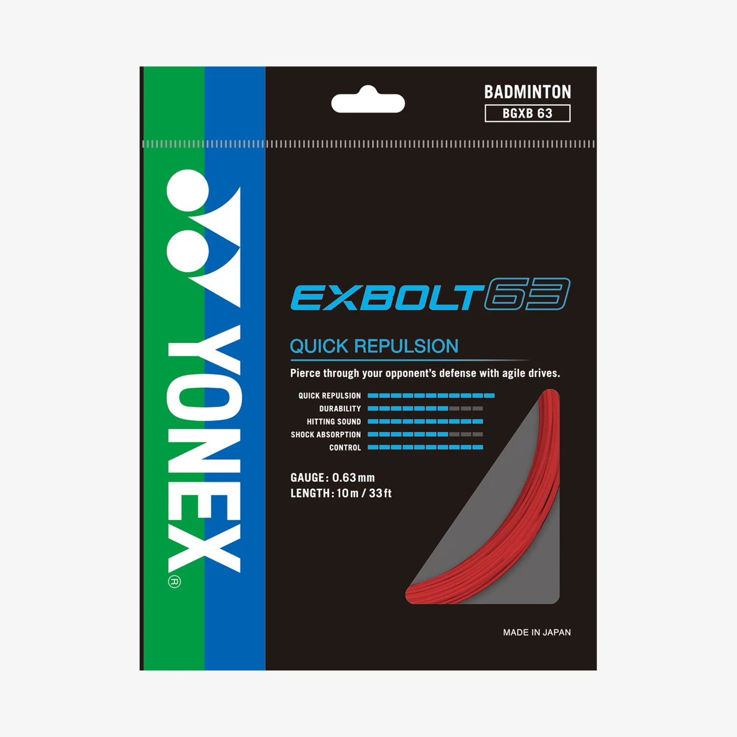 Yonex Exbolt 63 200m Badminton String (Ruby Red)