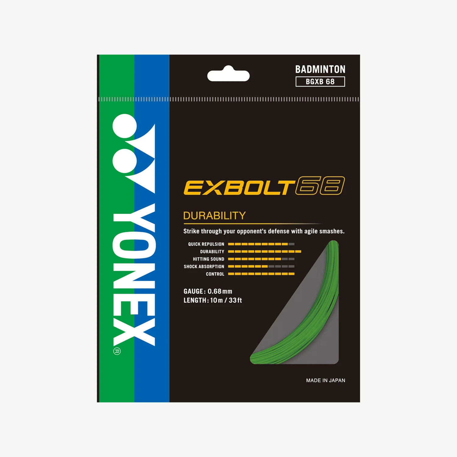 Yonex Exbolt 68 200m Badminton String (Lime Green)