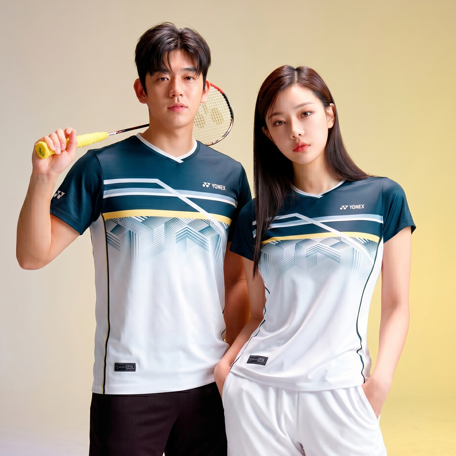 Yonex Matching Tournament Shirts 241TS003M + 241TS004F (Dark Green)