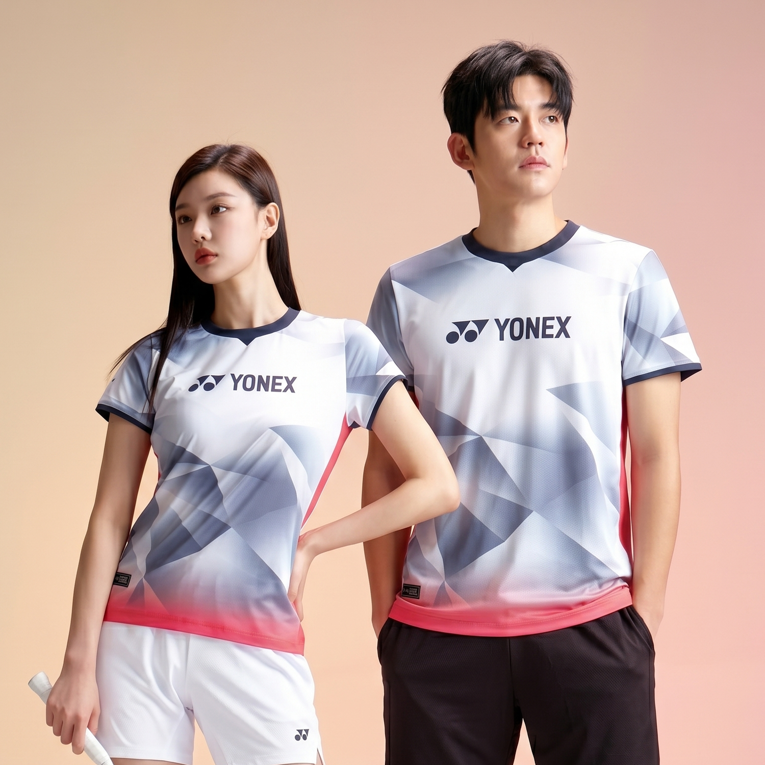 Yonex Matching Tournament Shirts 241TS011M + 241TS012F (Blue Gray)