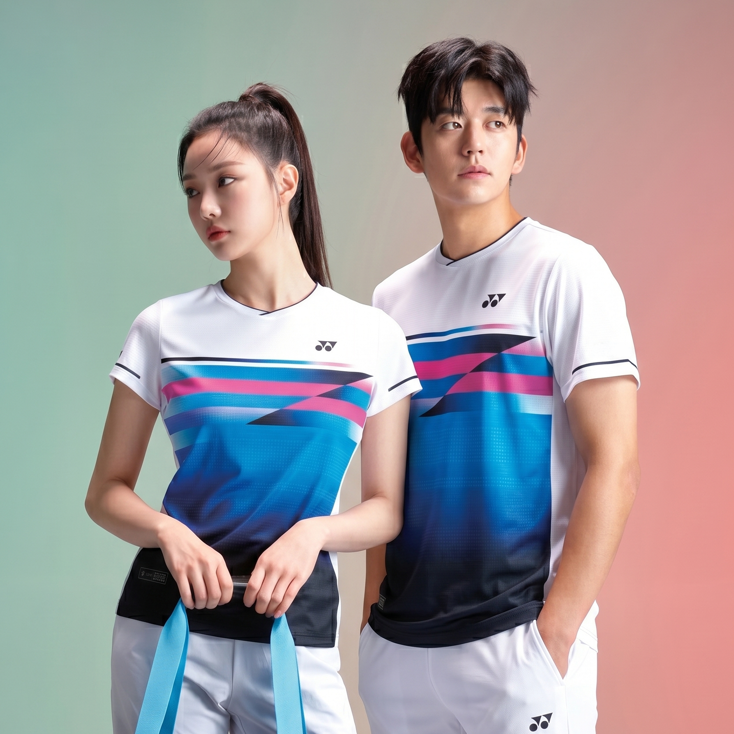 Yonex Matching Tournament Shirts 241TS023M + 241TS024F (White)
