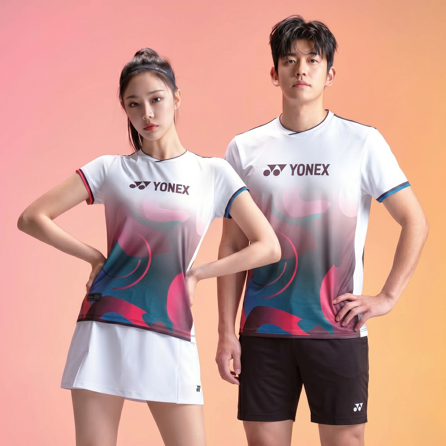 Yonex Matching Tournament Shirts 241TS037M + 241TS038F (White)
