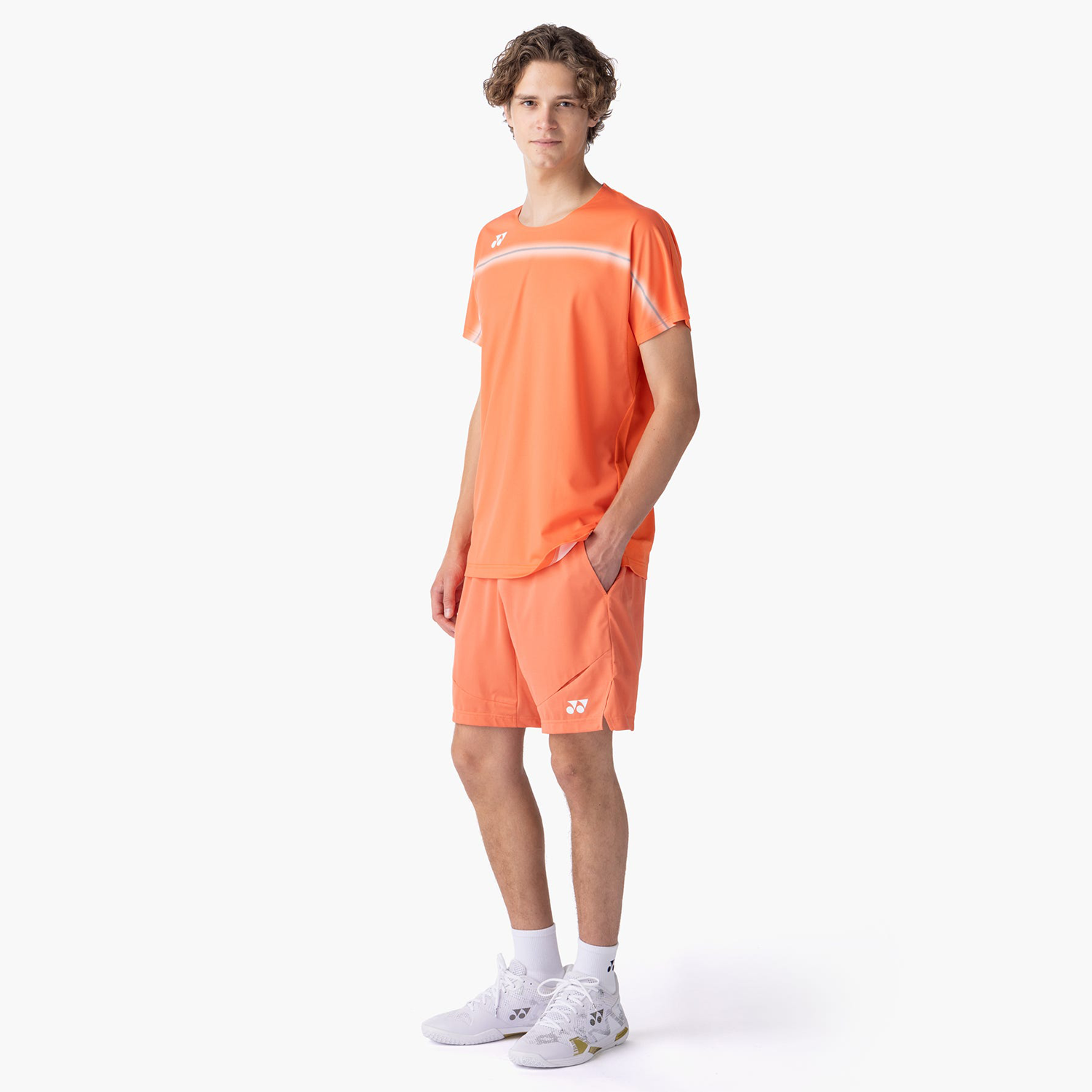 Yonex All England Men's Crew Neck T-Shirt 10711CYBO (Cyber Orange)