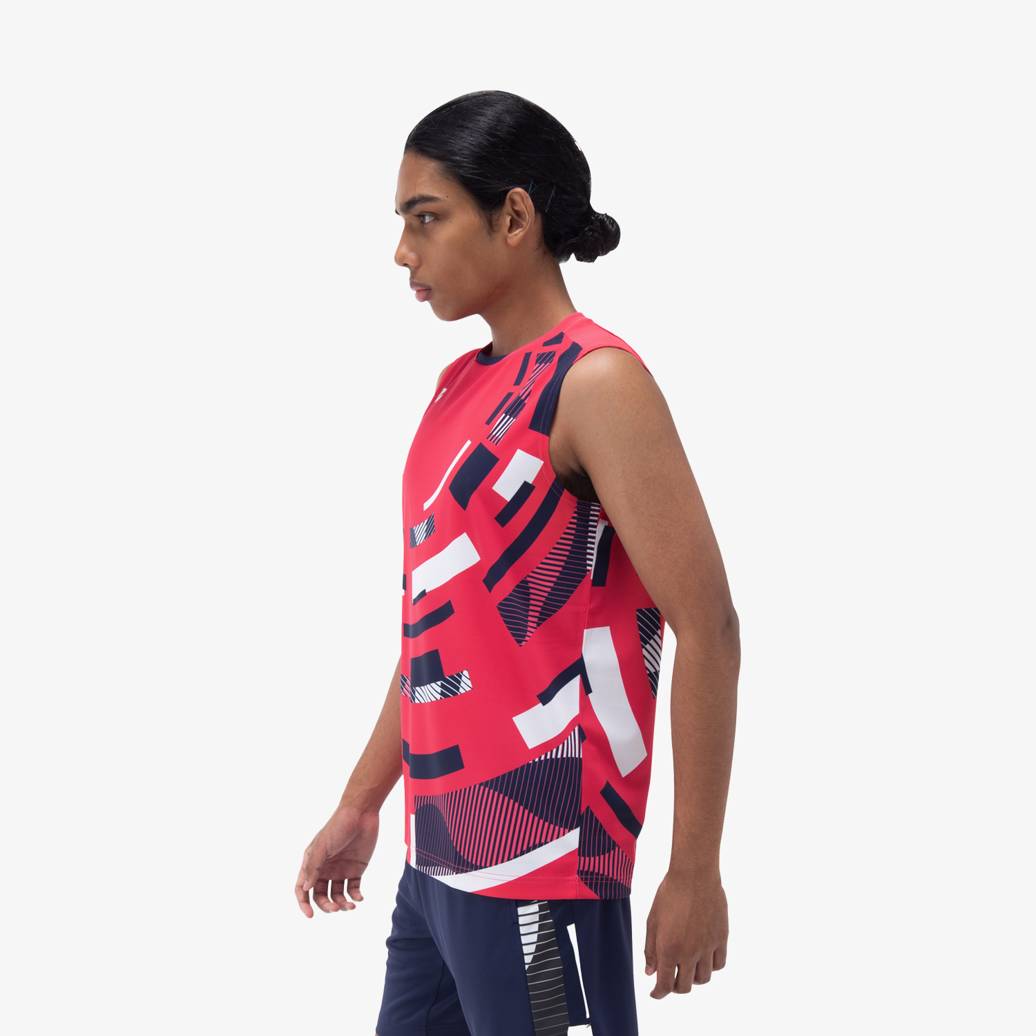 Yonex Men's Sleeveless Game Shirts 10579 (Geranium Pink)